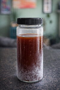 Bacon fat washed, coffee infused vodka